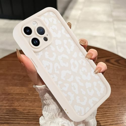 MOWIME Compatible with iPhone 12 Pro Max Case, Cheetah Print Shockproof Soft TPU Protective Cover for Women Girls, Slim Anti Scratch Leopard Case for iPhone 12 Pro Max 6.7 Inch, White