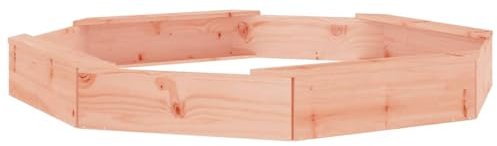 vidaXL Sandkasten, Achteck Sandkiste mit Sitzen, Sandbox mit bodenlosem Design, Holz Spielzeug für Garten Outdoor, Massivholz Douglasie
