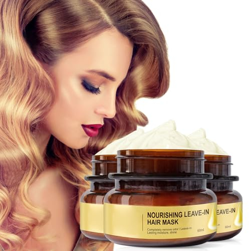 Feuchtigkeitsspendende & reparierende Leave-In-Conditioner-Creme, Haarmaske für tiefgreifende Reparatur & unglaublichen Glanz, Kur Spendet Feuchtigkeit, Ohne zu Beschweren (3pcs)