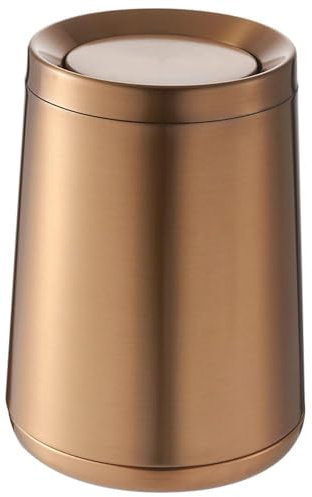 LEASYLIFE 2,6 gallons, la poubelle vacillante, le conteneur en métal en croissance, la salle de bain, la cuisine, le salon et la chambre (or rose)