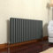 GY Bath Horizontal Radiator Anthracite Oval Column Designer 600x1180mm Double Modern Central Heating Rads