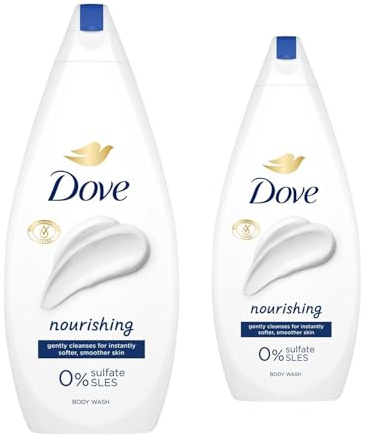 Dove Body Wash 0% Sulfate SLES for Women Made with Naturally Derived Cleansers and Plant Based Moisturiseres Gently Cleanses for Softer and Smoother Skin, 720ml (Buy 2, Nourishing)