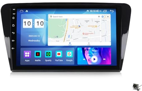 Rádio De Carro Sem Fios Car-Play E Android Auto, 10.1'' IPS Touchscreen para Skoda Octavia 2013-2018 Recetor De Rádio De Carro Com Câmara De Visão Traseira, Rádio FM, Bluetooth, USB,M400s