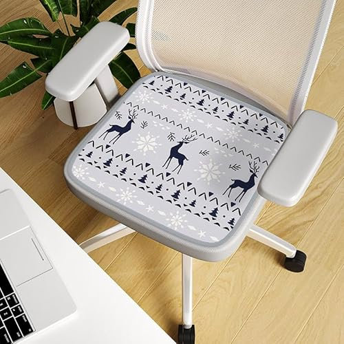 Sitzkissen Grauer Hirsch Blau Sitzkissen Outdoor Polyester Stuhlkissen Outdoor Weich Sitzkissen Gartenstuhl Bürostuhl Atmungsaktiv Bodenkissen Outdoor Faltbar Sitzpolster Gartenstuhl 50x50cm