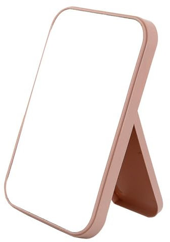 Mirroir, Miroir Maquillage, Petit Miroir, Miroir Portable, Table Miroir Support Pliable Concu Maquillage Miroir Mains Libres/Portable Miroir, Idéal Pour Coiffure, Voyage, Camping (Couleur Rose)