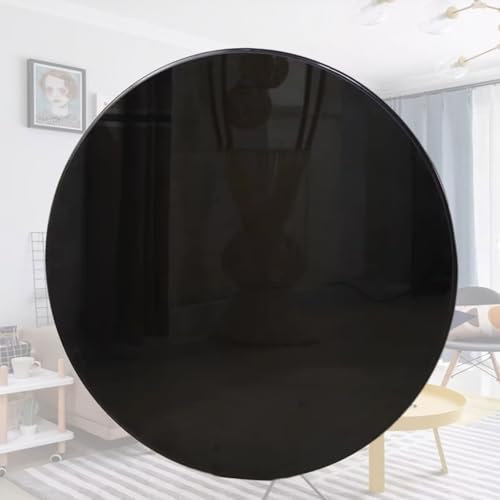 BVDHASDBT Plateau rond en verre trempé de 1,27 cm d'épaisseur, poli biseauté, plateau rond en verre trempé, facile à installer, table à manger, table basse, bureau (44 cm)