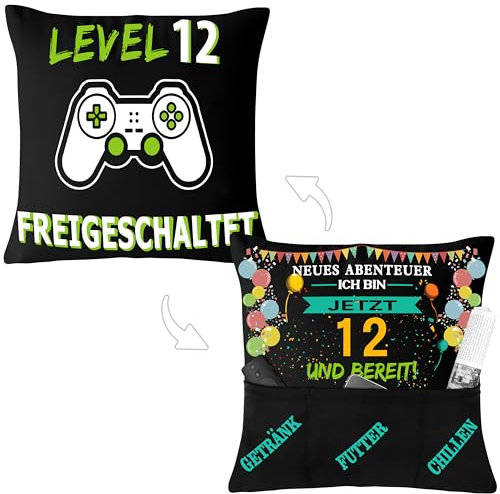 Merclix Geschenke für 12 Jährige Jungen Gamer Kissenbezug Geschenk Junge 12 Jahre Geburtstag Jungs Geschenke 12 Jahre Gaming Gamer Geschenk 12 Jähriger Junge Geburtstag Junge 12 Jahre Geschenkideen
