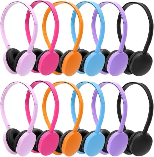 NANONAN 30 Pack Kids Headphones Bulk for School, Multi Color Wired Kids Classroom Headphones Adjustable with 3.5 mm Jack for School Library Students Children Teens and Adult