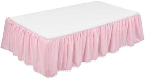 Bettumrandung Mini-Krippe, elastischer Bett-Rüschen-Bettrock, weich, bequem, umwickelt, lichtbeständig, for Zuhause, Hotel, Schlafzimmer, Dekoration, Zubehör(Pink)
