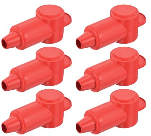 sourcing map Battery Terminal Cover 6 Pcs L7.5-19-69mm Red | Battery Terminal Protector Truck Battery Terminal Cover Positive Negative Pole Stud Covers for Car Accessories Truck Marine