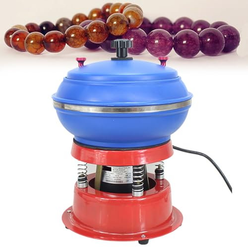 GESAIDES Buratto Vibrante Elettrico, Macchina per lucidatura Gioielli, Kit Buratto Professionale per Rocce, Ciotola Vibrante per Buratto Elettrico per Rocce,3.5L