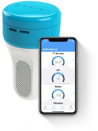 Solem Pool Sense, Analyseur Connecté de Qualité d'Eau de Piscine, Surveillance pH et Température en Temps Réel