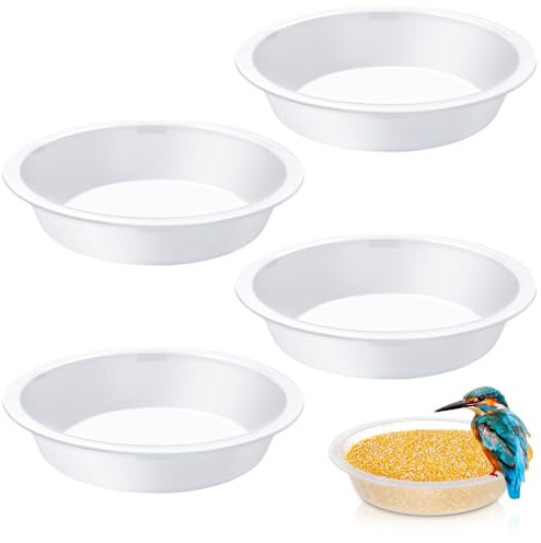 4 Stück Vogelwasserschalen,transparente Ersatz-Vogelfutterstation,Vogelfutterspender,Gartendekoration für Tierliebhaber,Aufhänger,Wildtier-Vogelfutterstation