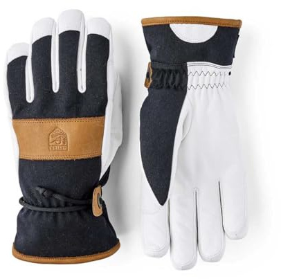 Hestra Voss CZone 5 Finger Skihandschuhe Black-Cork Gr. 9 bietet Komfort und Schutz mit Ziegenleder, GLoft-Isolierung und wasserdichter Membran. Perfekt für Piste und Freeride.