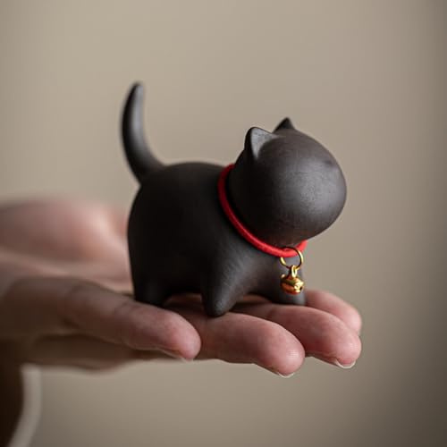 Wisboey Schwarze Niedliche Katzen-Teekannen-Dekoration Aus Keramik für das Teeservice zu Hause.