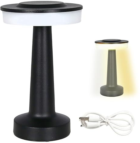 LED Tischleuchte 'Lille' | schwarz 24LEDs 12x21cm kalt-/warm-/reinweiss Eisen | Touchfunktion USB | stufenlos dimmbar 20 Lumen (1 x LED Tischleuchte 'Lille' schwarz)