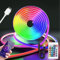 RGB Neon LED Strip 3M,Intelligente RGB LED Streifen,LED Strip mit Fernbedienung per App,DIY Flexibel LED Band mit Fernbedienung und Netzteil,Silikon Lichtleiste für Innen Aussenbereich Deko
