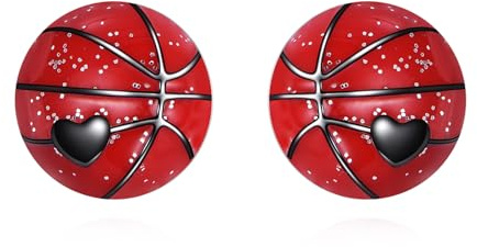 Basketball Ohrstecker für Damen S925 Sterlingsilber funkelnd schlicht glänzend Sportschmuck