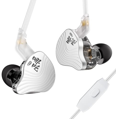 KBEAR NZ02 Earphones wired with mic Gaming Earbuds 1DD IEMs Noise Cancelling 3.5mm Jack Deep Bass in Ear Monitor compatible with PC,PS5, Xbox,Switch, Smartphones