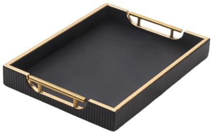 rockible Vassoio Portavivande con Manici in Metallo, Vassoio per La Colazione, Multifunzionale, Rettangolare, per Telefono, Portafoglio, Posate Decorative