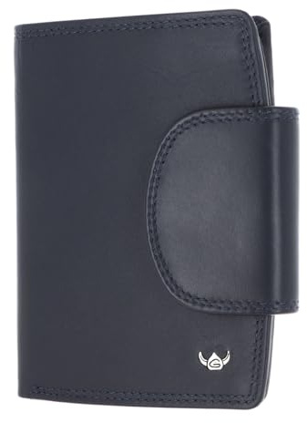 Golden Head Leder Geldbörse Polo RFID Protect Kombischeintasche mit Riegel 1439 Marineblau dunkelblau