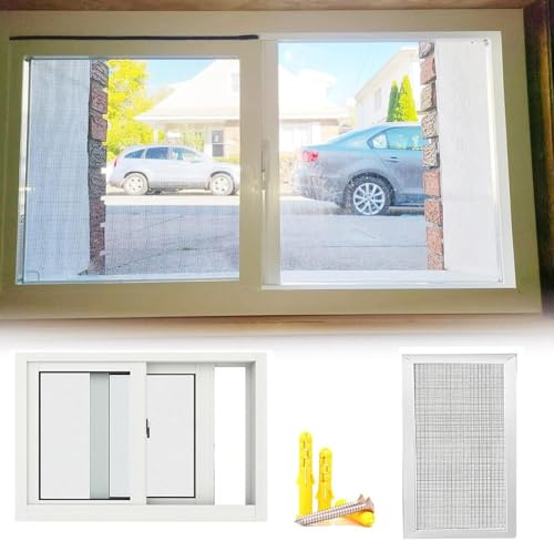 Kellerfenster – Aluminium Ersatz Schuppenfenster Mit Fliegengitter Und Gehärtetem Glas, Mobilheim Schiebefenster Für Badezimmer(71x61cm)