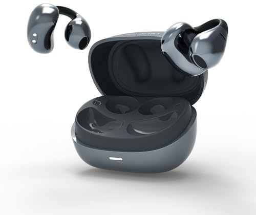 ESSONIO Cuffie Senza Fili a Conduzione Aerea, Bluetooth 6.0 con Suono Dinamico Master-Tuned, Auricolari Clip On in Titanio con Vestibilità Sicura, Chiamate Chiare AI, Impermeabili per Sport, Ufficio