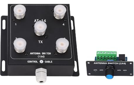 Zerodis Interruptor de Antena de 4 Vías, Aleación de Aluminio, Conmutación Remota de Antena, 500 W 1,8 MHz-60 MHz para Operadores de Radioaficionados