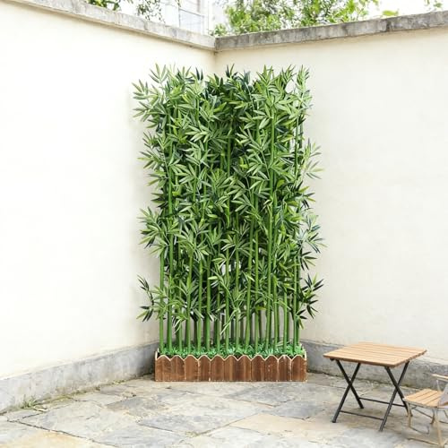 SEIFE 200 m hoher künstlicher Bambusbaum mit Pflanzgefäß – Kunstbambus-Sichtschutz für Innen- und Außenbereich – Dekorative Kunstbambuspflanze für Garten(80 cm Base+20 Bamboo,2.5m/8ft)