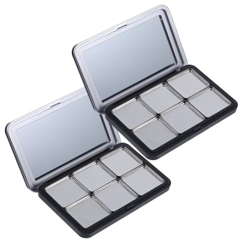 HOMOCONO Set 2 Palette Vuote per Ombretto e Fard Custodia Magnetica Portatile in Materiale As, Grande Capacità per DIY e Organizzazione Cosmetici