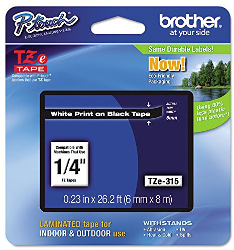 Brother tze-315 Schwarz-Weiß, 6 mm, Länge 8 m