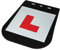Motorcycle Mud Flap With L-Plate Learner Black Rubber With Fitting Kit Motorbike Scooter