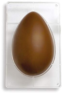 DECORA, 0050058 Moule à œufs en chocolat en polycarbonate, 1 cavité, 163 x 230 mm, Idéal pour préparer des chocolats brillants et croustillants, Design professionnel, Fabriqué en Italie.