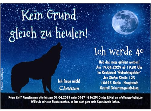 Moderne Einladungen zum Geburtstag 18 20 25 30 40 mit Spruch - cool lustig | Wunschtext ändern, 10 Karten