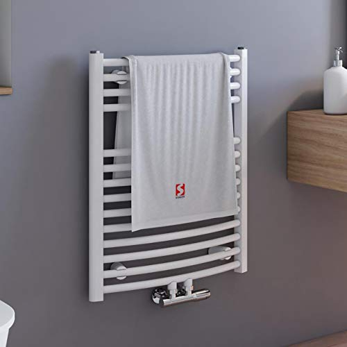Schulte Badheizkörper Europa, 70 x 50 cm, 331 Watt Leistung, Mittelanschluss, alpinweiß, Heizkörper mit Handtuchhalter-Funktion, H280695-M 04