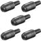 5X DIN Lautsprecherbuchse | mit Schraubanschluss | Gerade Schraubbar Knickschutz 2,2 mm | Boxen Audio Adapter Kabelanschluss Lautsprecher Buchse Kupplung | Schwarz | 5 Stück