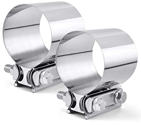 SPEEDWOW 3.0 Butt Joint Exhaust Sleeve Clamp Stainless Steel 2 Pieces