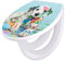 banjado Familien WC Sitz mit Absenkautomatik 44,5x37cm / Klodeckel/Klobrille mit Kindersitz aus hochwertigem Polypropylen/Toilettensitz Kindersitz integriert Motiv Bunter Dalmatiner