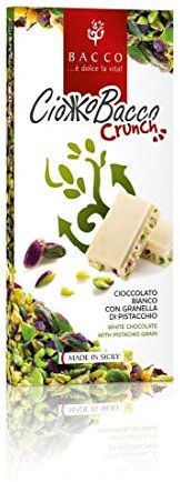 Bacco CiokkoBacco Crunch Cioccolato Bianco con Granella di Pistacchio 100 g