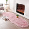 Ultra weicher flauschiger Teppich rosa Kunstfell Bereich Shaggy Couch Bezug Sitzkissen Pelzteppich neben Teppichen für Schlafzimmer, Boden, Sofa, Wohnzimmer, Läufer, 60 x 180 cm (Schafsfellform, Rosa)