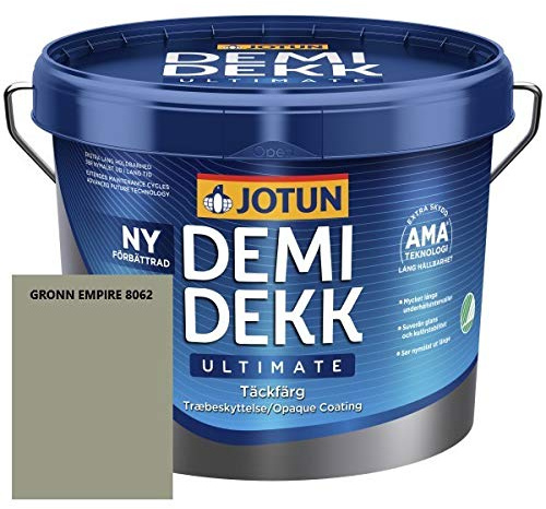 JOTUN DEMIDEKK ULTIMATE Täckfärg Holz-Farbe | Wetterschutz | Holzschutz | Absolute Premium-Qualität | 10 Liter Gronn Empire 8062