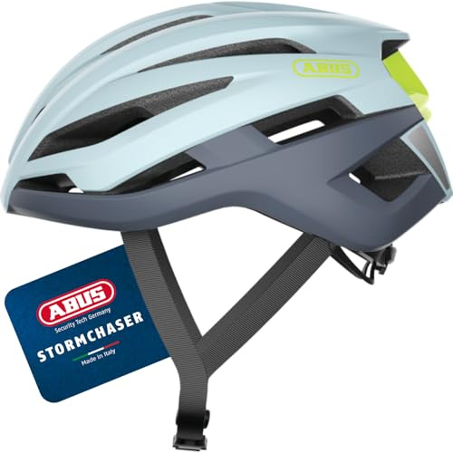 ABUS Rennradhelm Stormchaser - Leichter und komfortabler Fahrradhelm für professionellen Radsport, Grau (light grey), M (52-58 cm)