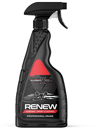 System X Renew Ceramic Spray Coating - Ultra Hydrophobic DIY Ceramic Nano Coat - Super Slick Finish & Feel - Superior to Wax & Polymer Sealants - 9+ months of True SiO2 Paint Protection (16.9 FL OZ)