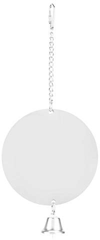 Juli- Papagei Spiegelglocke Spielen Vogelspiegel, Vogel hängen Spiegel beißen Spielzeug Edelstahl Spiegel, für Vogel Spiegel Vogel(Hanging Chain (186G))