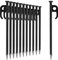 com-four® 12x Zelt-Heringe aus Stahl - Lange und robuste Erdnägel für Camping und Outdoor - ideal für normalen und harten Boden - 20cm