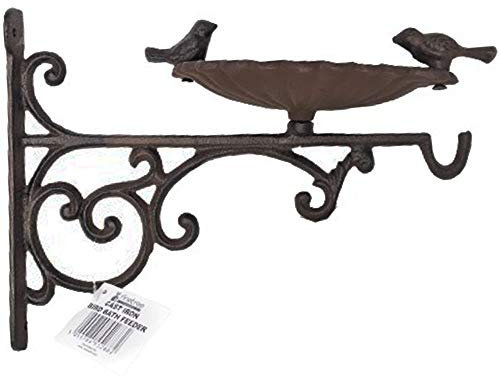 Finetree Iron Bird Bath & Feeder Garden Decor Wall Mounted Birdbath birds Bath