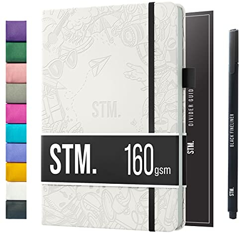 Scribbles That Matter Notizbuch A5 dotted + Free Pen! - Your 150 Seiten Bullet Dotted Journal Auslaufsicheres, 160gsm dickes Papier für die Arbeit Hardcover notizbuch dotted (5,75 x 8,5), Weiß