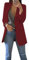 EFOFEI Damen Einfache Unifarbene Blzaer Schicht Neue Frühlings Kurz Mantel Anzüge Bolero Mit Tasche All Match Mode Anzug Weinrot M