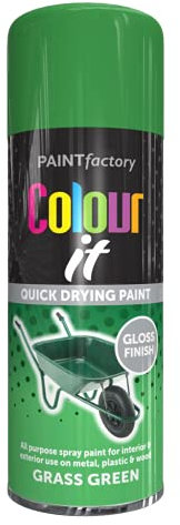 Classic Signature - 1 x All Purpose Grass Green Aerosol Spray Paint 400ml Quick Drying Spray, Fast Dry and Excellent Coverage for Metal, Wood, Plastic and More