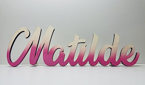 ORKIDEA PARTY Nome in LEGNO PERSONALIZZABILE, disponibile con colori sfumati a scelta. Articolo per feste, per la casa. Made in Italy! MISURA H20cm x 60cm circa di lunghezza. Spessore 1cm, con piedini